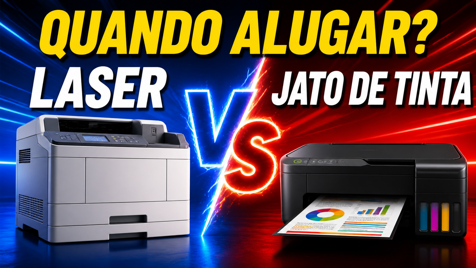 Quando alugar impressora jato de tinta ou laser? Guia para escolher sem erro