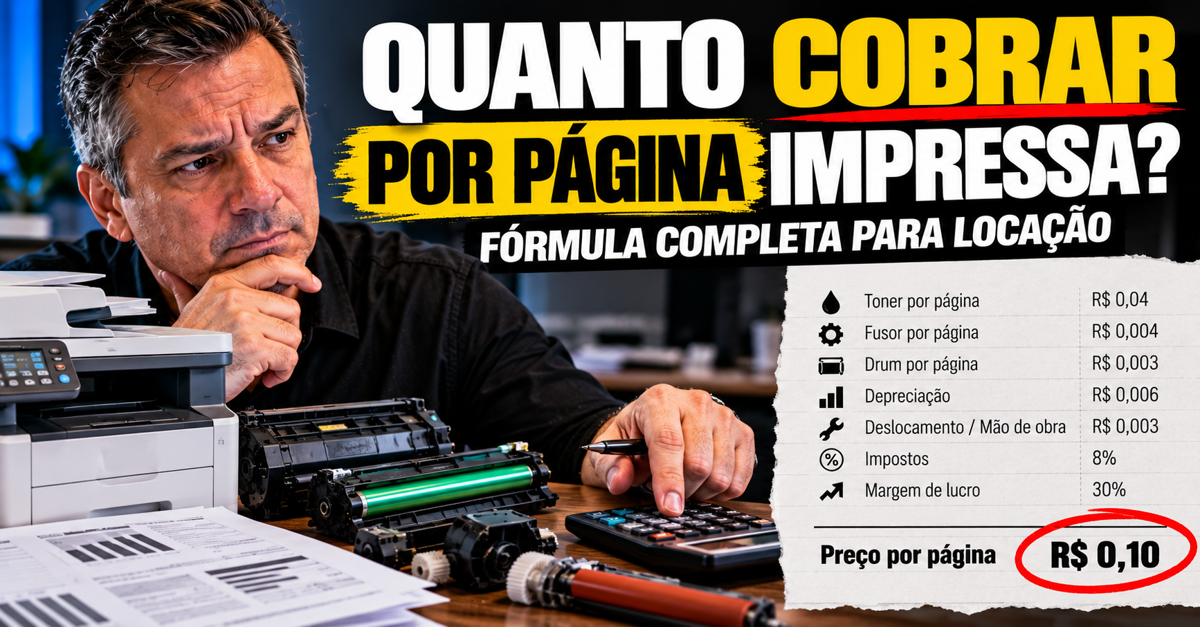 Quanto Cobrar por Página Impressa: Fórmula Completa para Locação